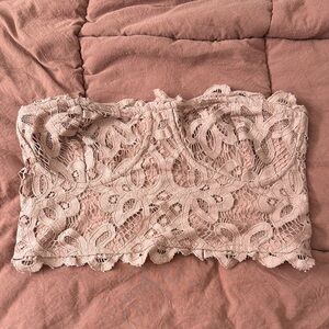 Lace Strapless Crop Top